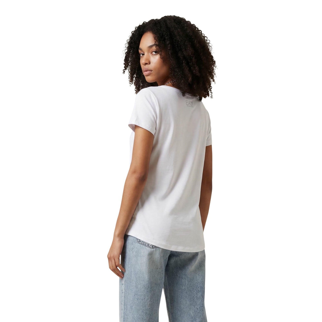 EA7 — T-shirt blanc femme — 7W000978 AF10373 — vue 2