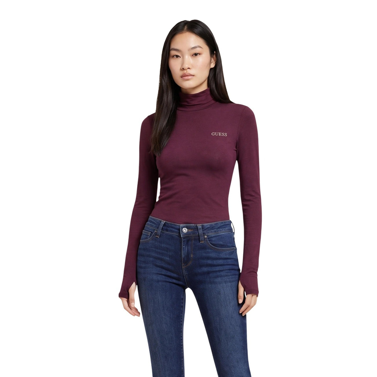 Guess — Top Greta col montant blanc femme — vue 7