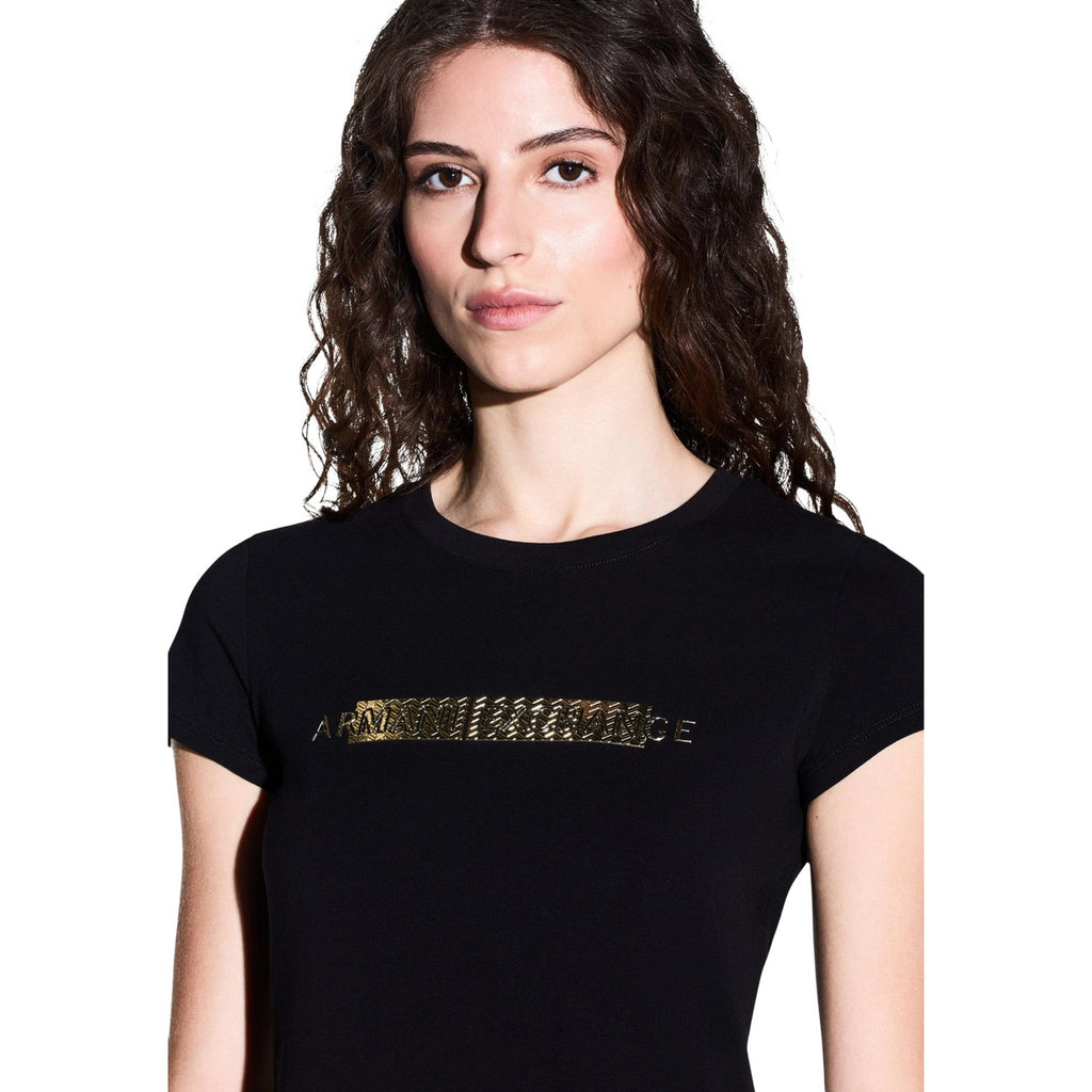 Armani Exchange — T-shirt imprimé stretch noir femme — vue 4