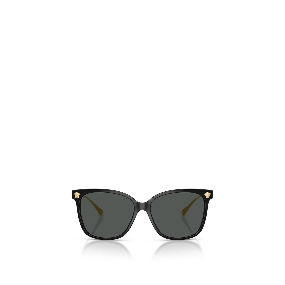 Versace — Lunettes de soleil carrées en métal noir femme