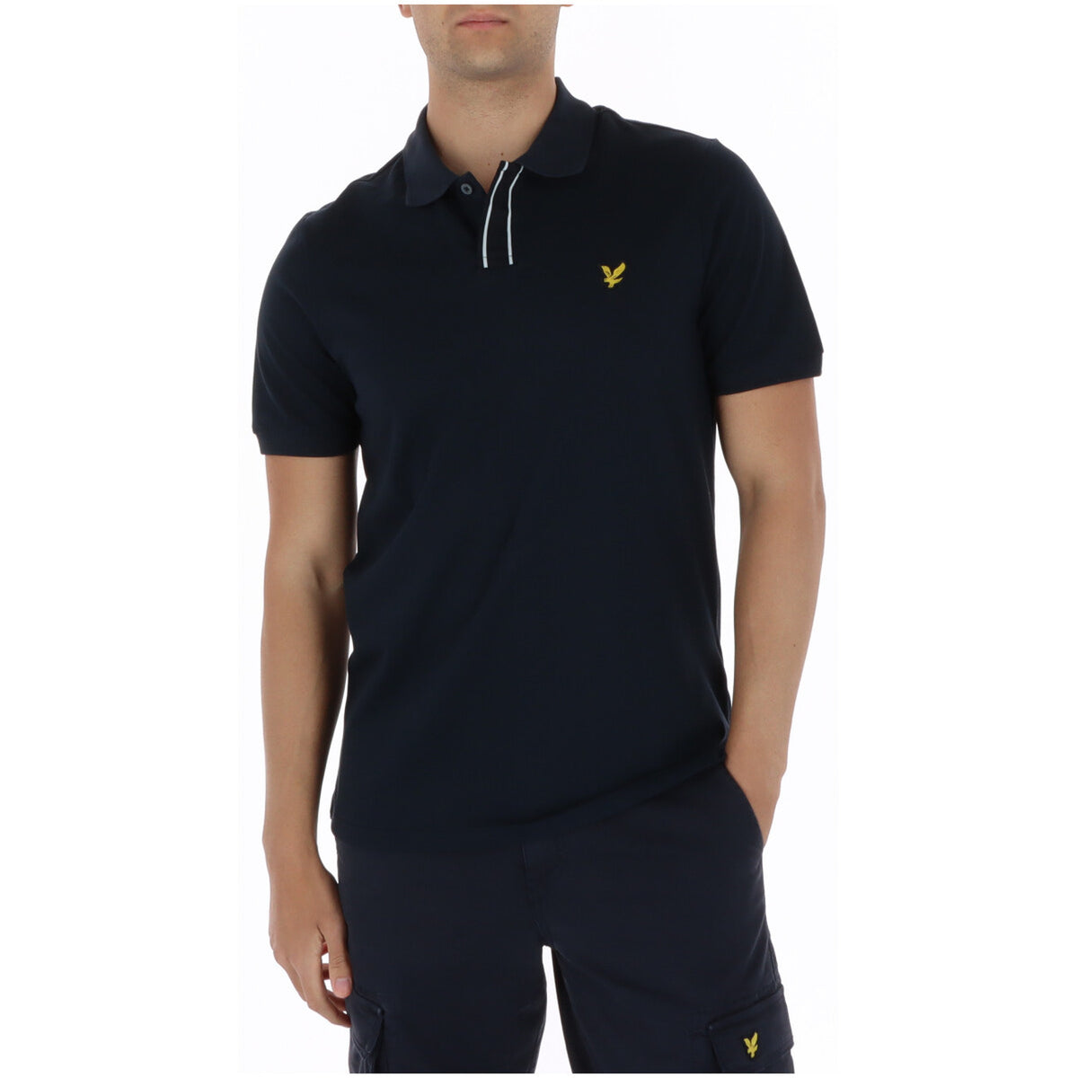Lyle & Scott — Polo bleu en coton stretch homme