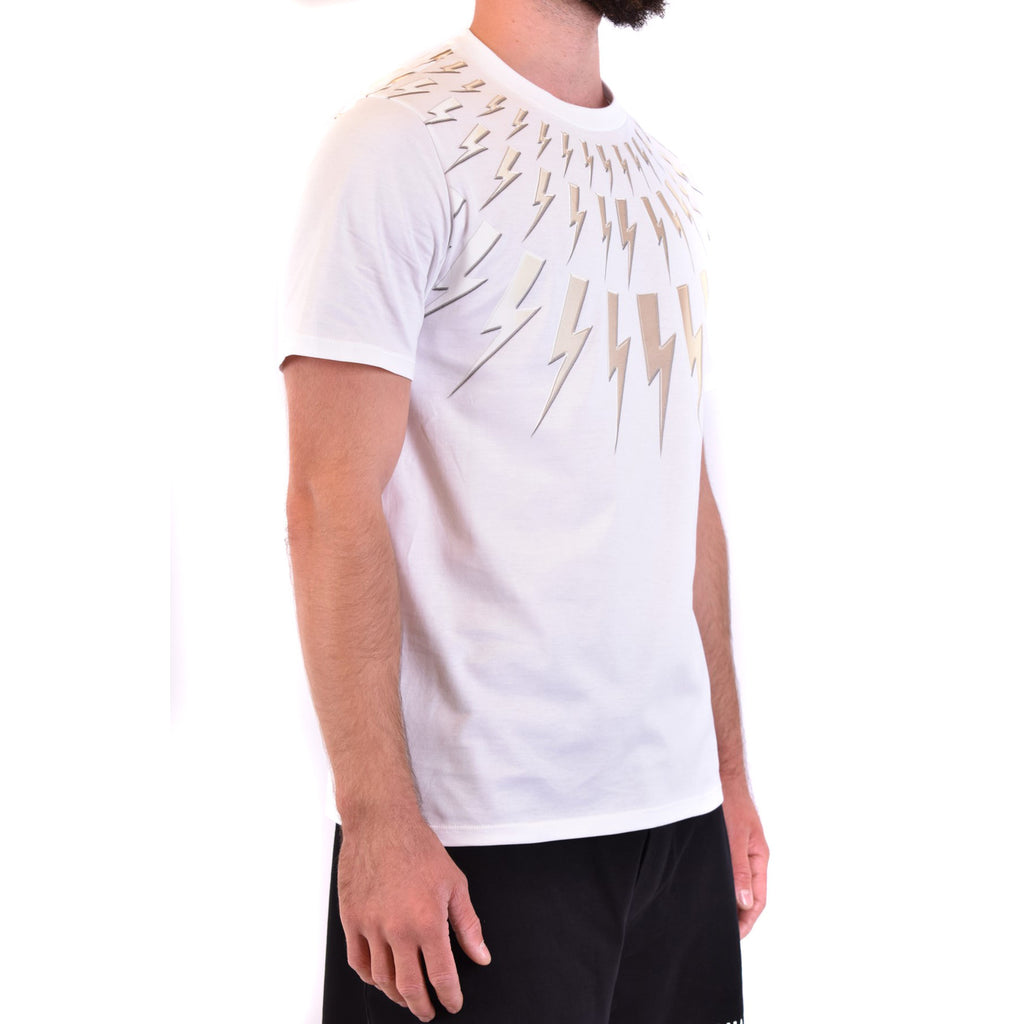 Neil Barrett — T-shirt imprimé blanc en coton homme — vue 2