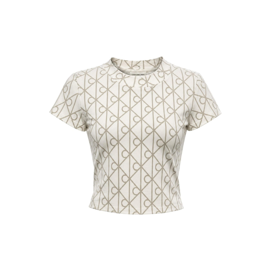 Calvin Klein Jeans — T-shirt blanc à imprimé stretch femme — vue 4