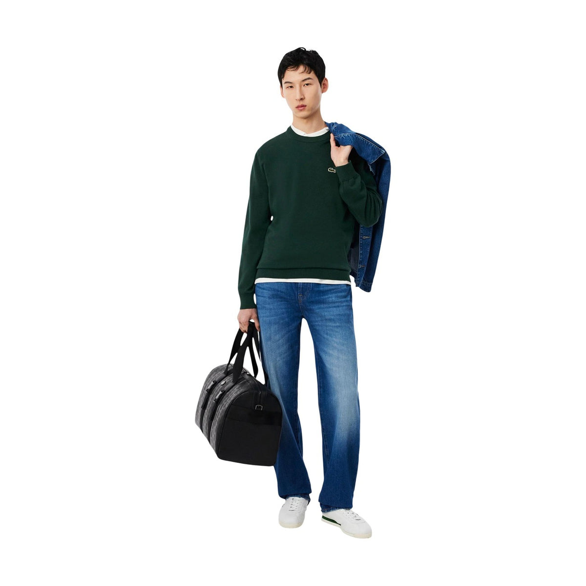 Lacoste — Pull AH3225 vert en laine mélangée homme — vue 5