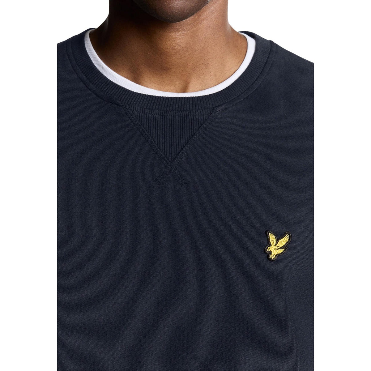 Lyle & Scott — Men's blue round-neck cotton sweatshirt — view 4