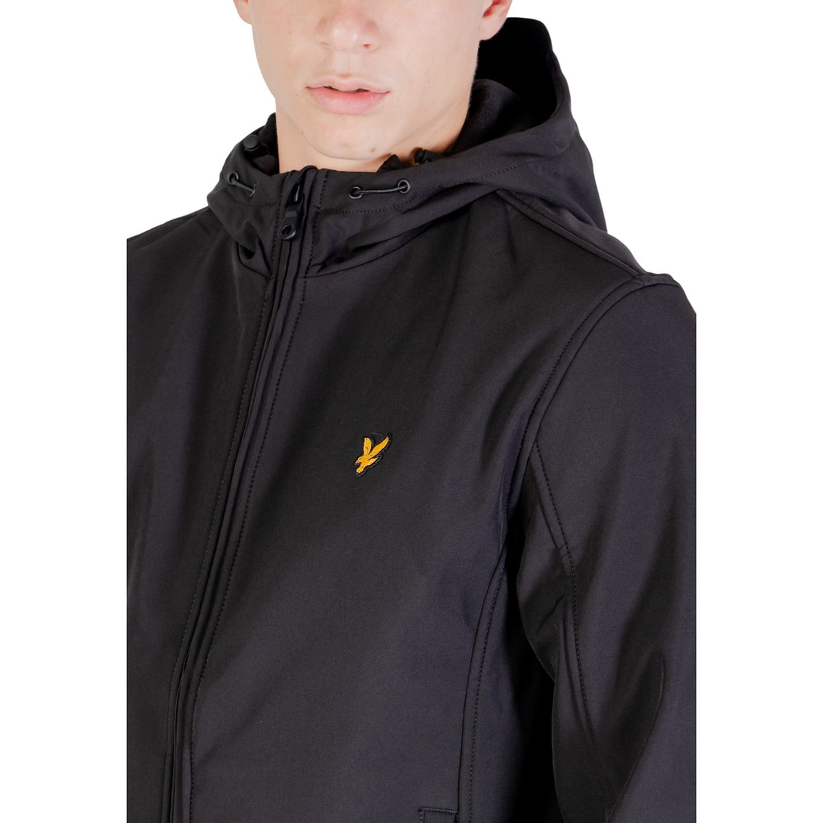 Lyle & Scott — Men’s black hooded softshell jacket — view 5