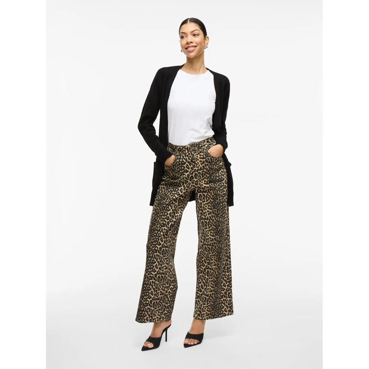 Vila — Cardigan long noir femme — vue 5