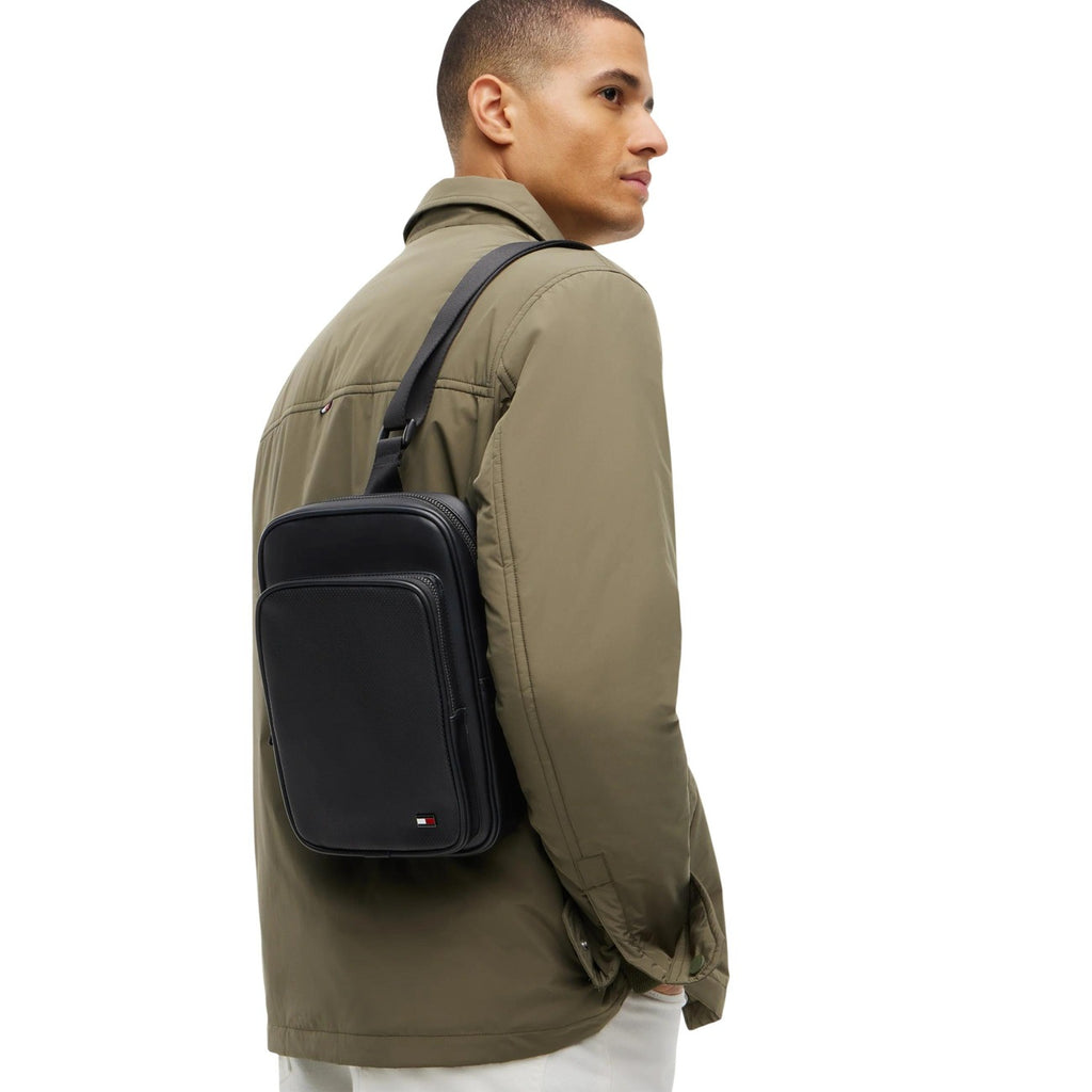 Tommy Hilfiger — Zwarte Foundation sling herentas — afbeelding 2