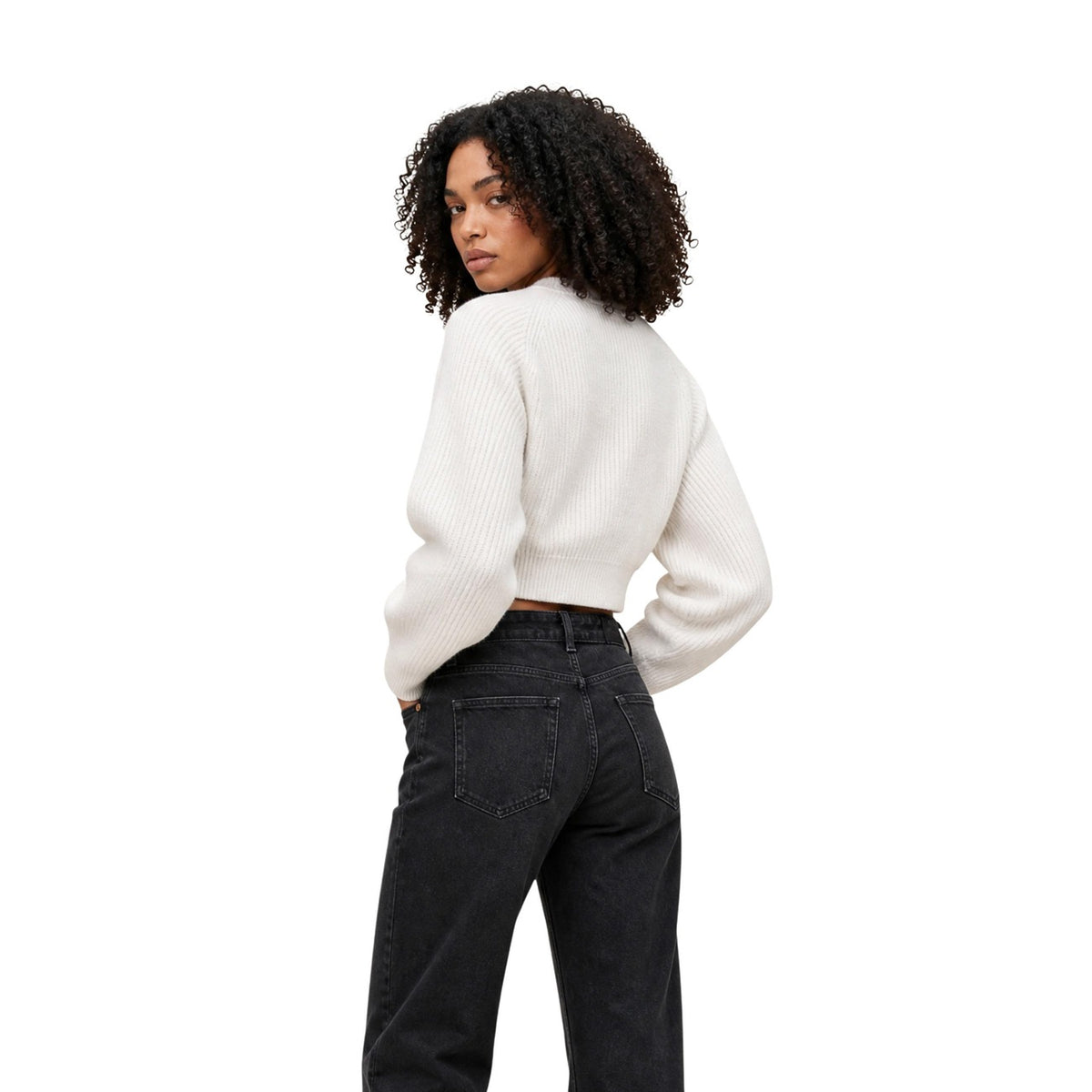 Tommy Jeans — Damen-Strickpullover aus Alpaka-Wollmix in Weiß — Ansicht 4