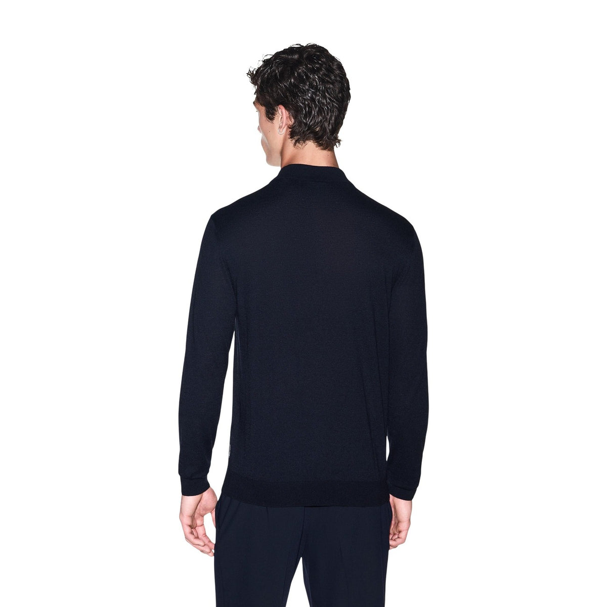 Armani Exchange — Pull lyocell mélangé bleu homme — vue 4