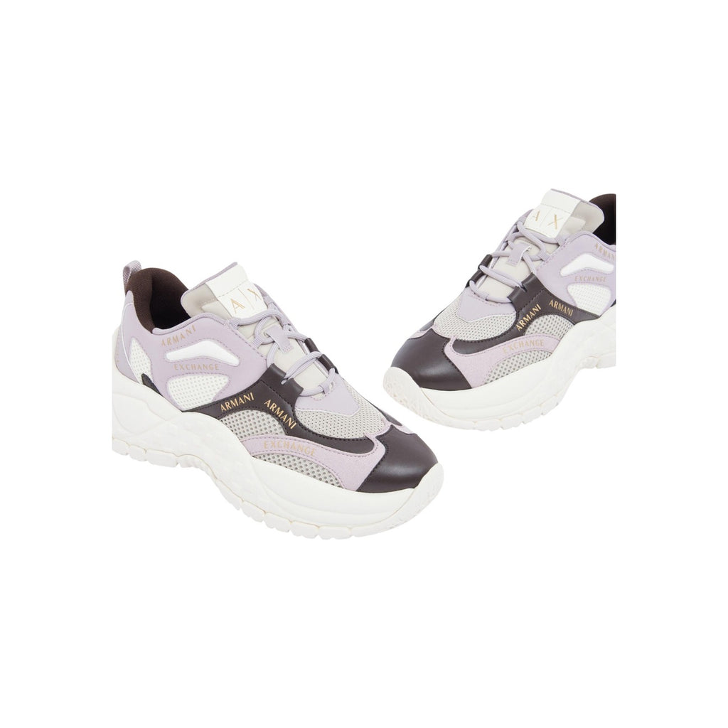 Armani Exchange — Lage geometrische sneakers voor dames in het lila — afbeelding 3