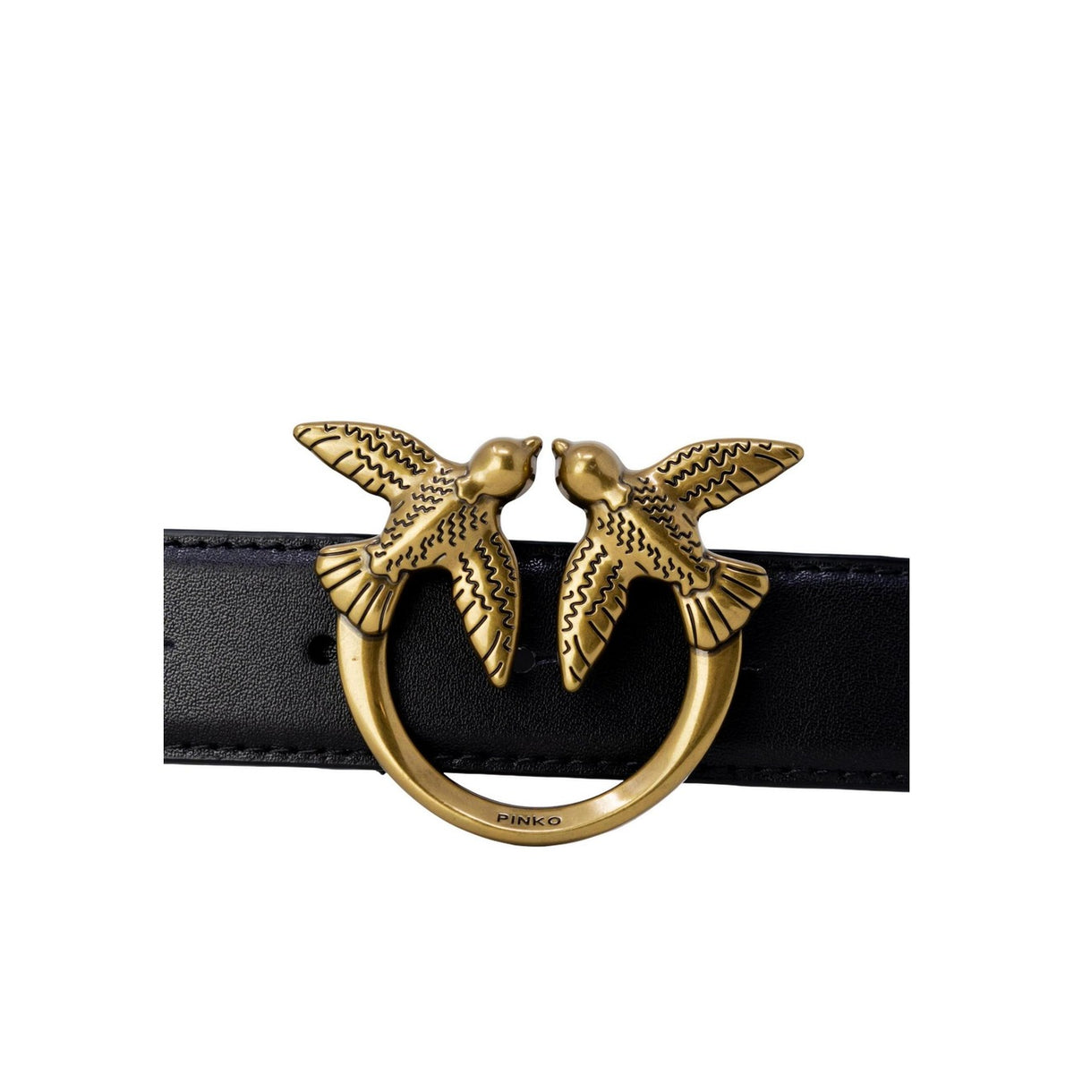 Pinko — Ceinture 100125 A0f1 en cuir noir femme — vue 4
