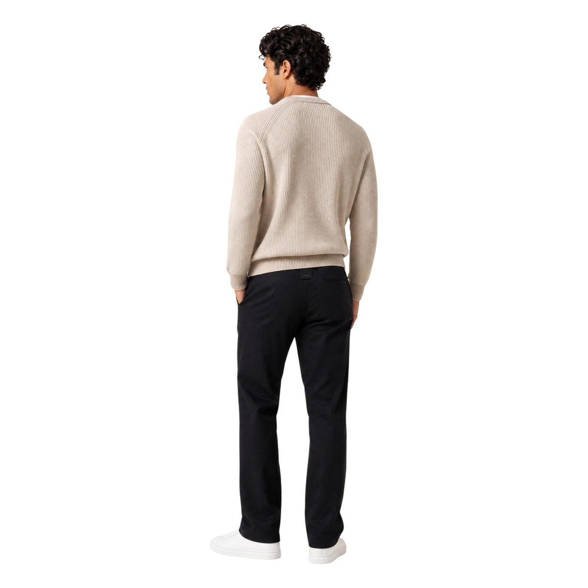 Guess — Men's Black Regular Leg Diagonal Trousers — view 2
