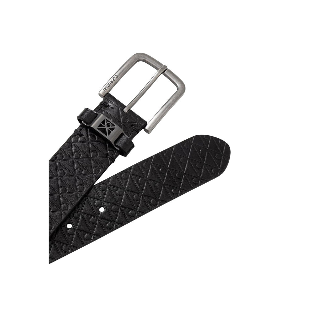 Calvin Klein — Ceinture Round Buckle AOP 35 mm noire homme — vue 2