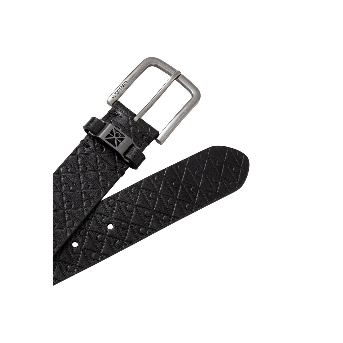 Calvin Klein — Schwarzer Round Buckle AOP Herrengürtel 35 mm — Ansicht 2