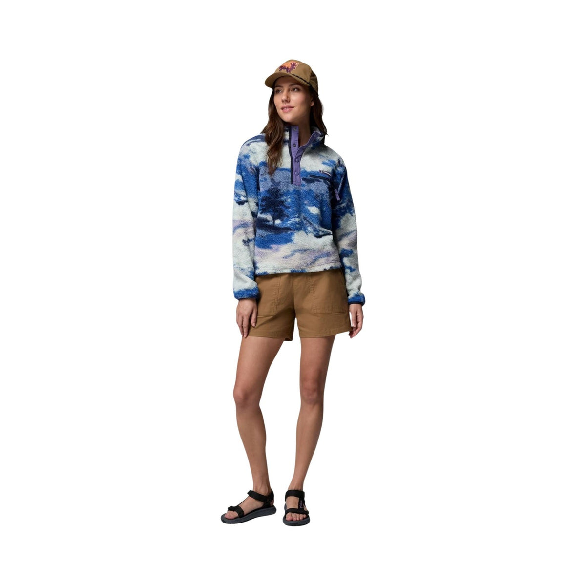 Columbia — Polaire Helvetia II Printed Cropped Half Snap lilas femme — vue 5