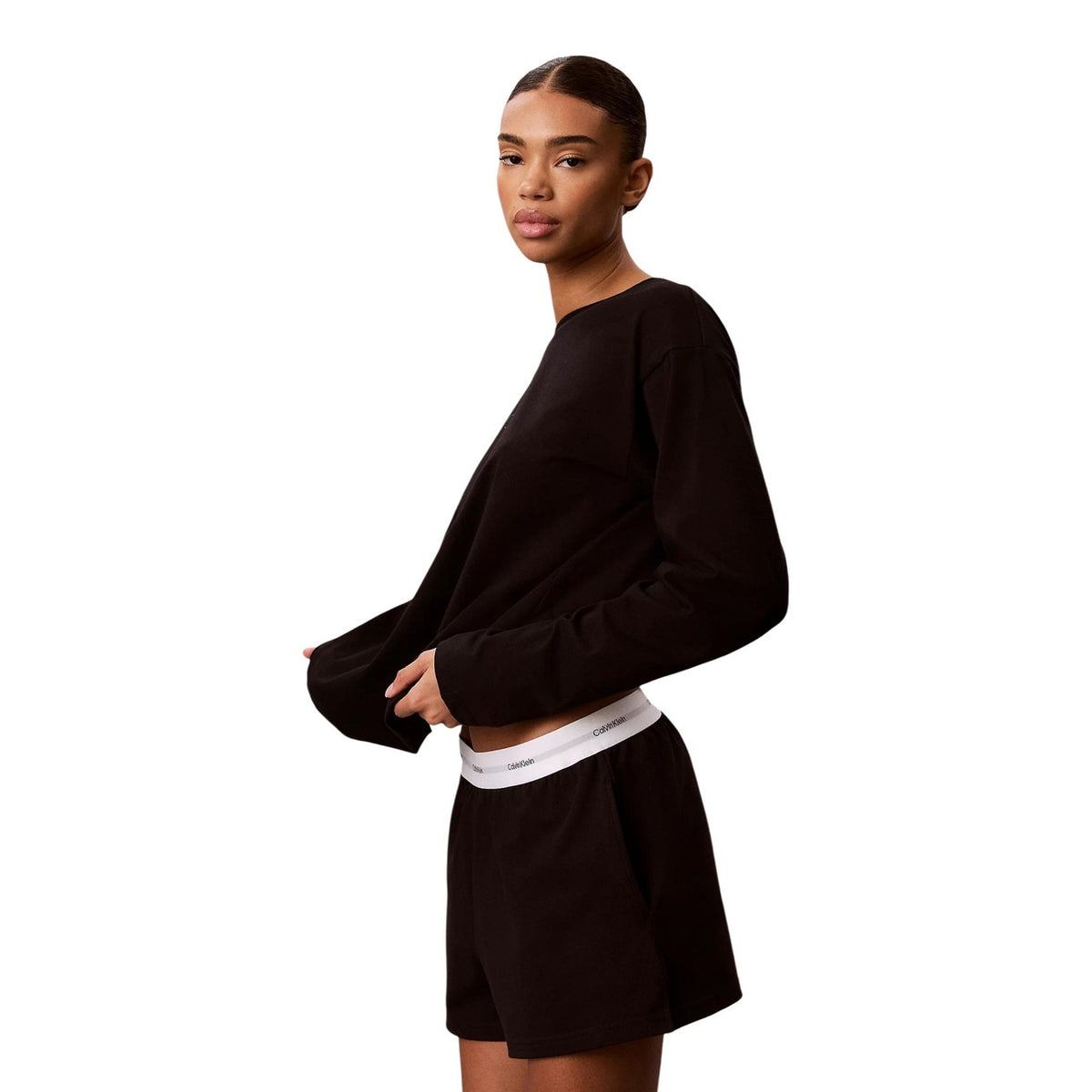 Calvin Klein Underwear — Short de pyjama logo noir femme — vue 5
