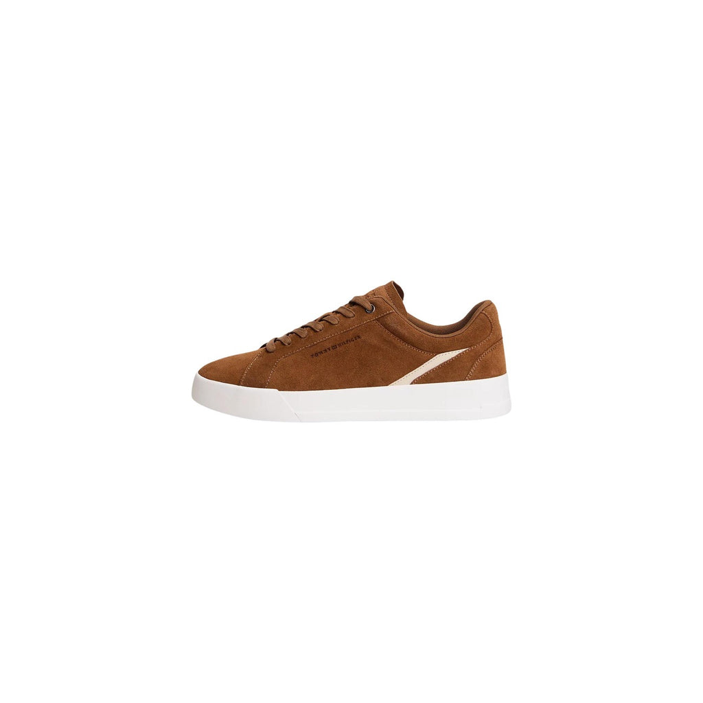 Tommy Hilfiger — Baskets beiges en daim homme — vue 3