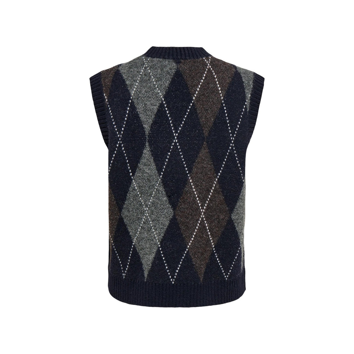Only — Gilet en maille ONLRHOMBUS bleu femme — vue 4
