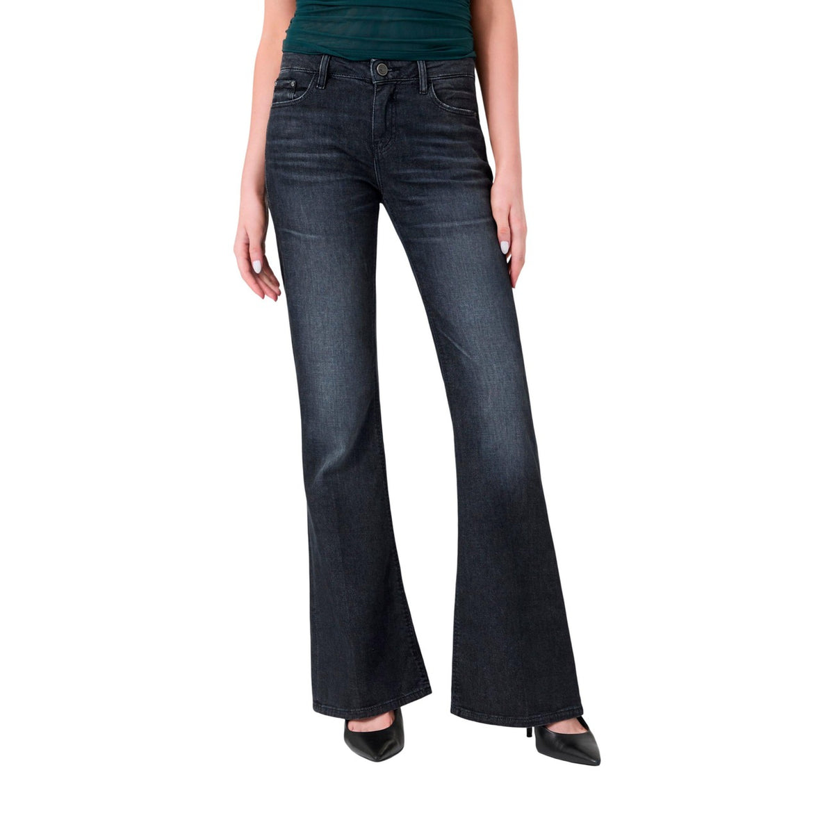 Guess — Jeans Beverly Low Rise zwart dames