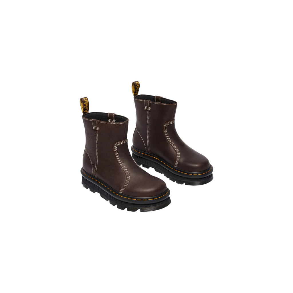 Dr. Martens — Bottes réf. 42662200 en cuir marron femme — vue 3