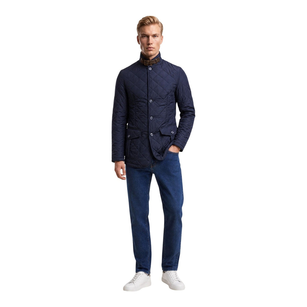 Barbour — Men's Blue Quilted Lutz Jacket — view 2