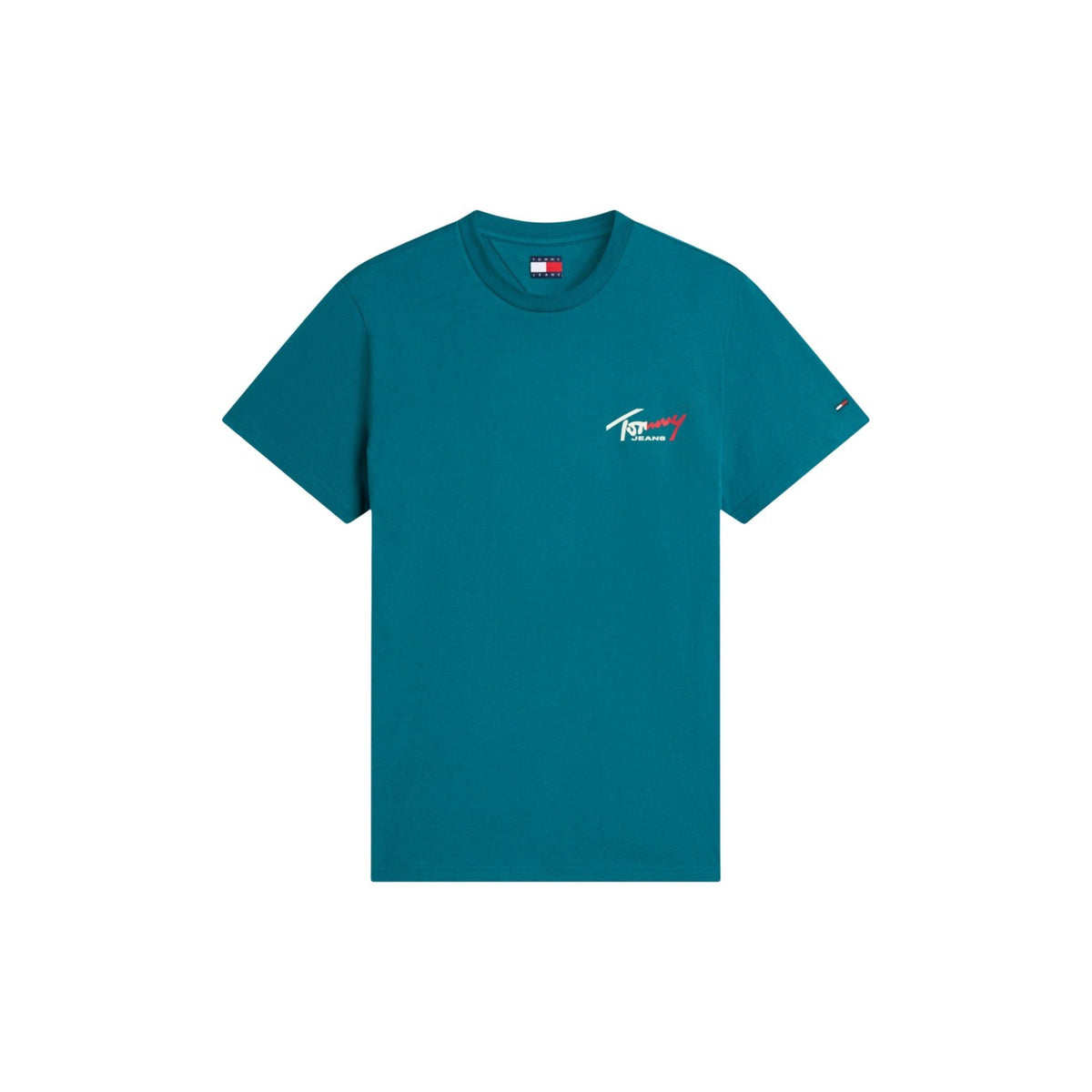 Tommy Jeans — Men’s green round-neck organic cotton T-shirt — view 2