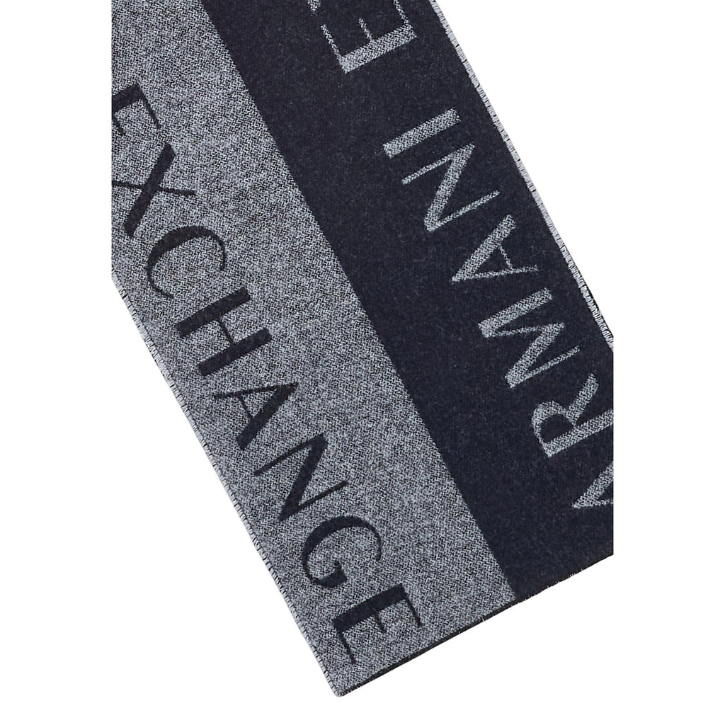 Armani Exchange — Écharpe AX Logo en laine grise homme — vue 4