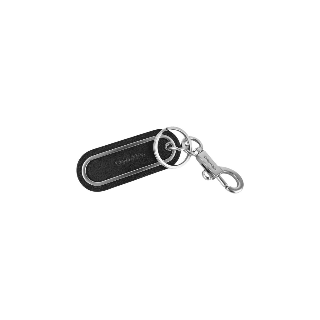 Calvin Klein — CK Cut Out leren sleutelhanger voor heren in zwart — afbeelding 4