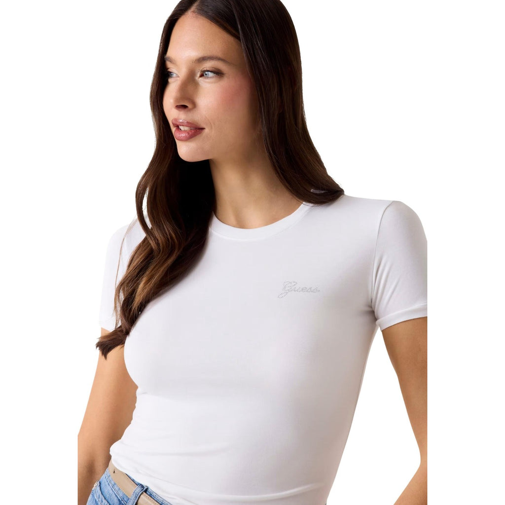 Guess — T-shirt New Ss Cn Mini Logo femme — vue 4