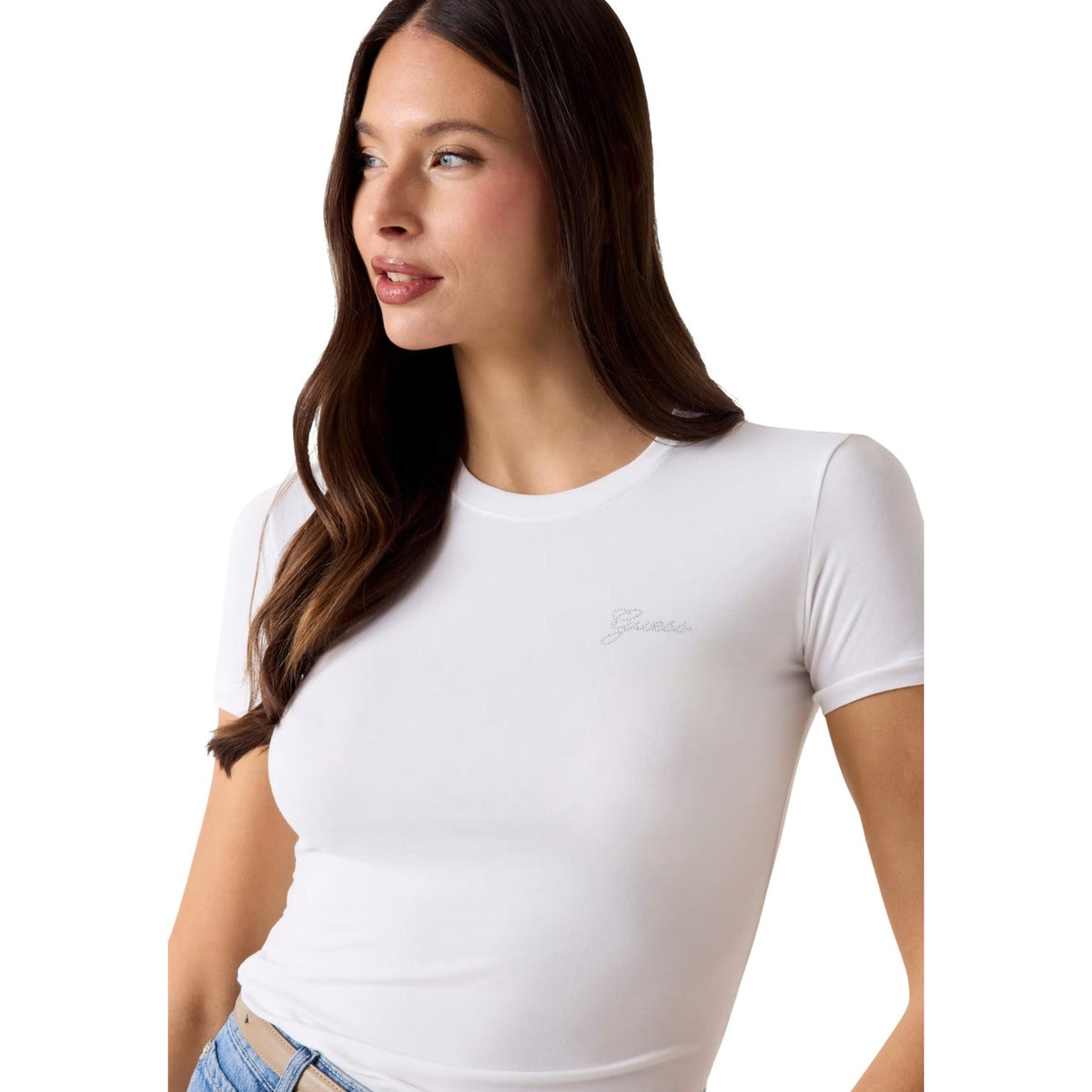 Guess — T-shirt New Ss Cn Mini Logo femme — vue 4