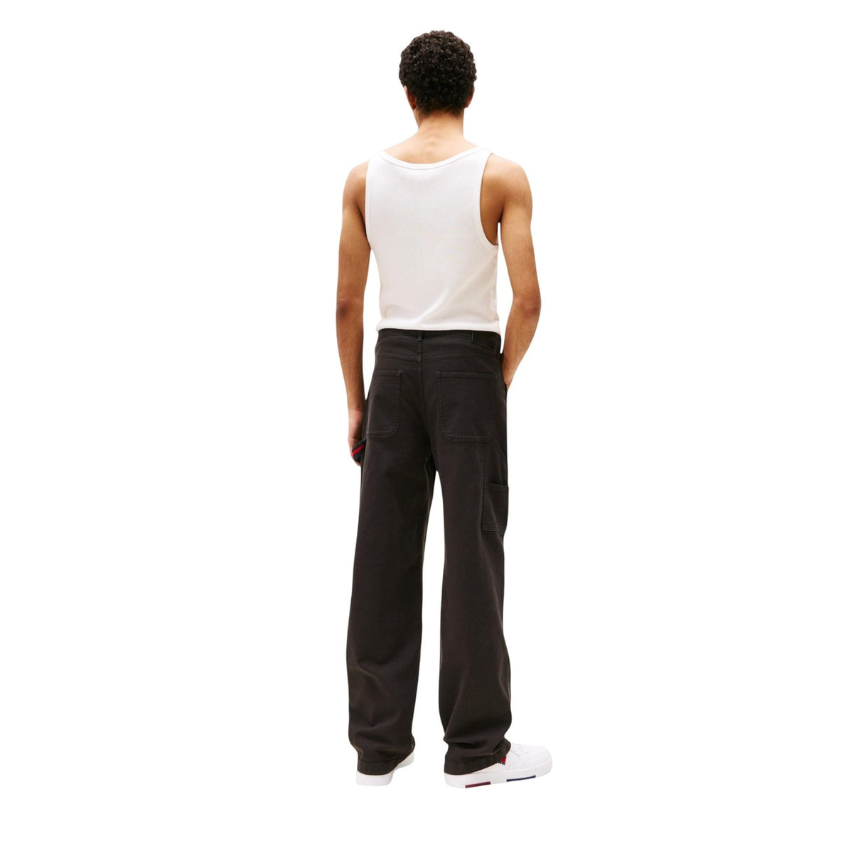 Tommy Jeans — Pantalon DM0DM21703 noir en coton stretch homme — vue 3