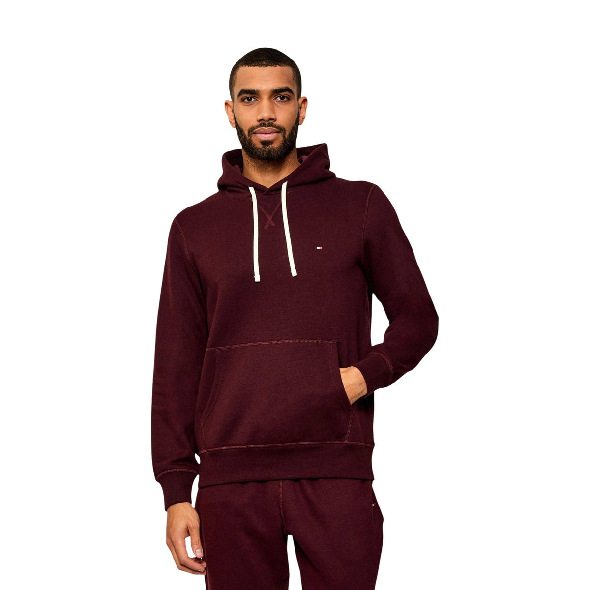 Tommy Hilfiger — Sweat col rond bordeaux homme