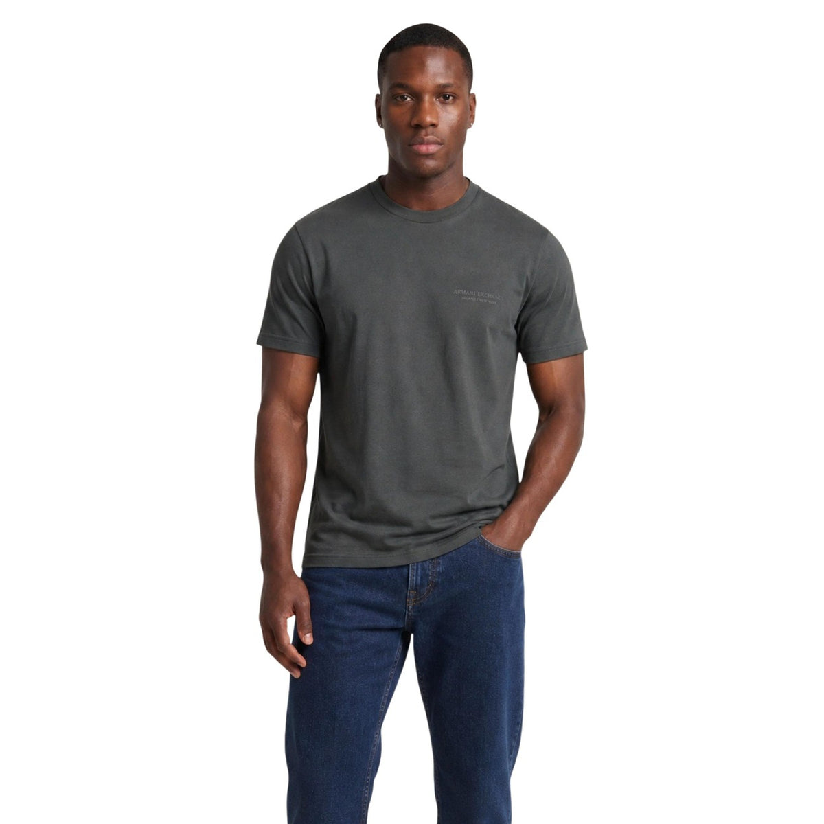 Armani Exchange — T-shirt en coton gris homme