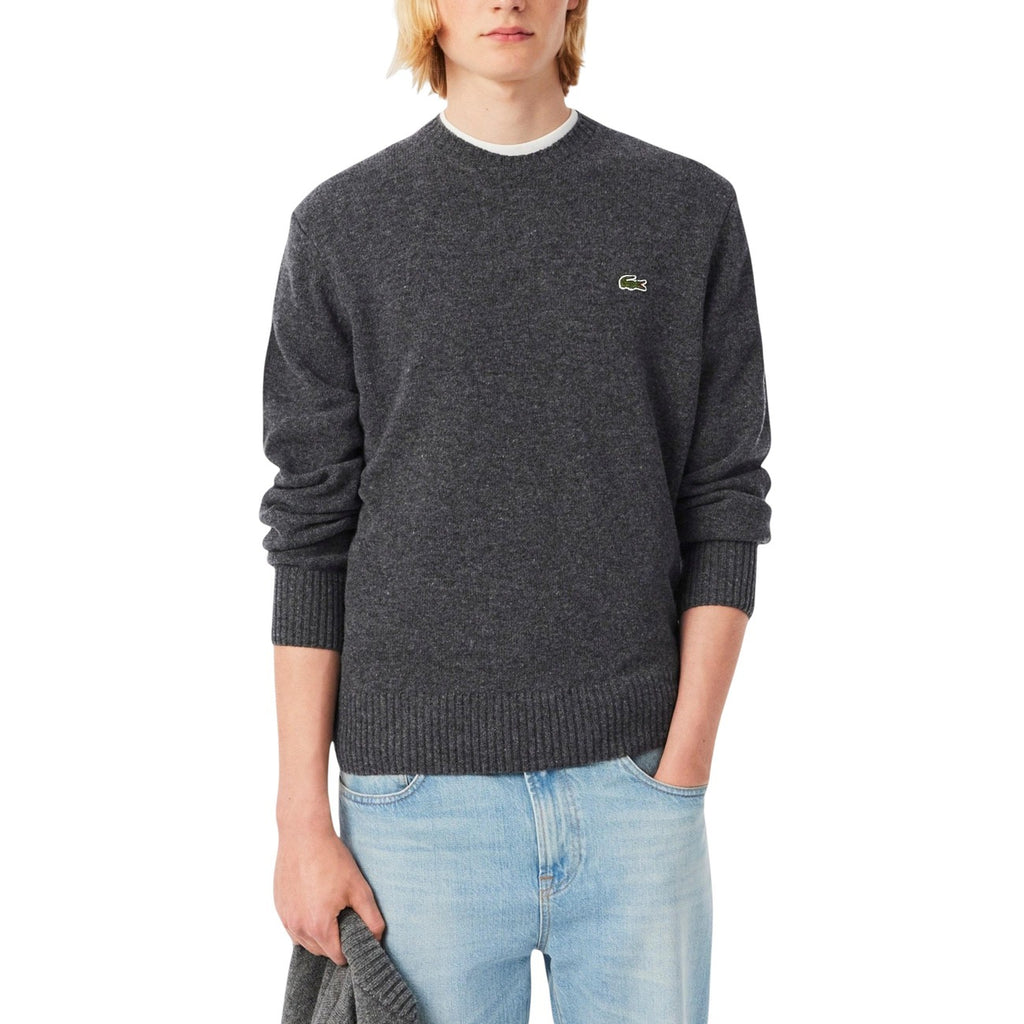 Lacoste — Pull AH2916 en laine homme — vue 3 — Gris