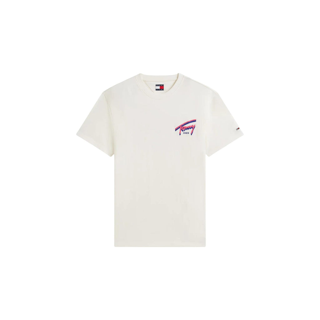 Tommy Jeans — T-shirt blanc à imprimé en coton bio homme — vue 5