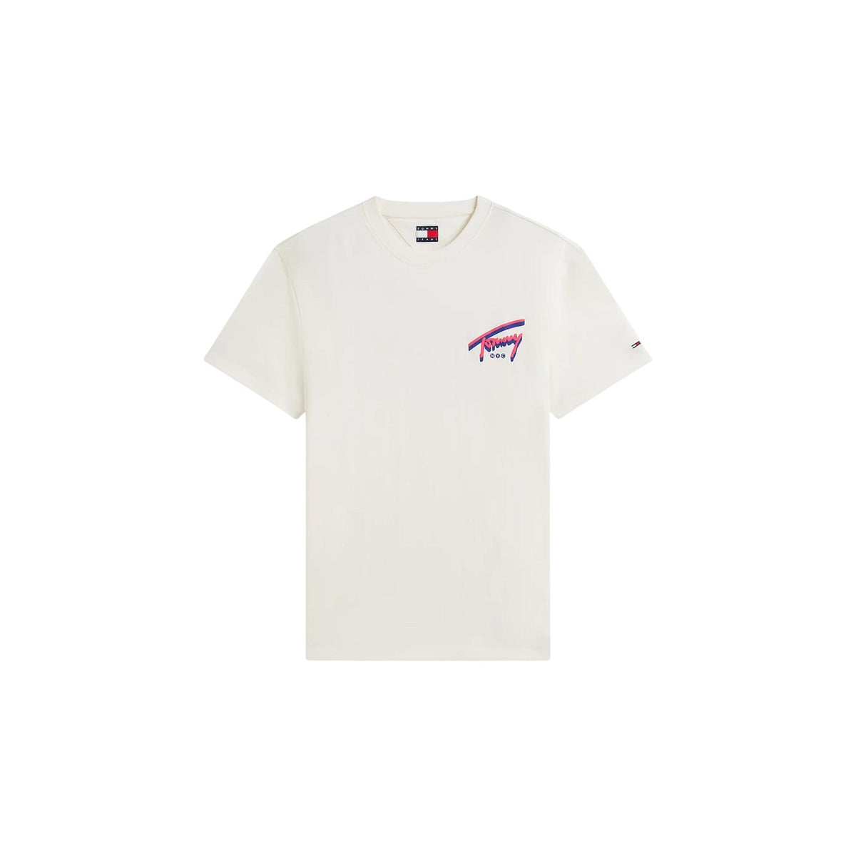 Tommy Jeans — T-shirt blanc à imprimé en coton bio homme — vue 5