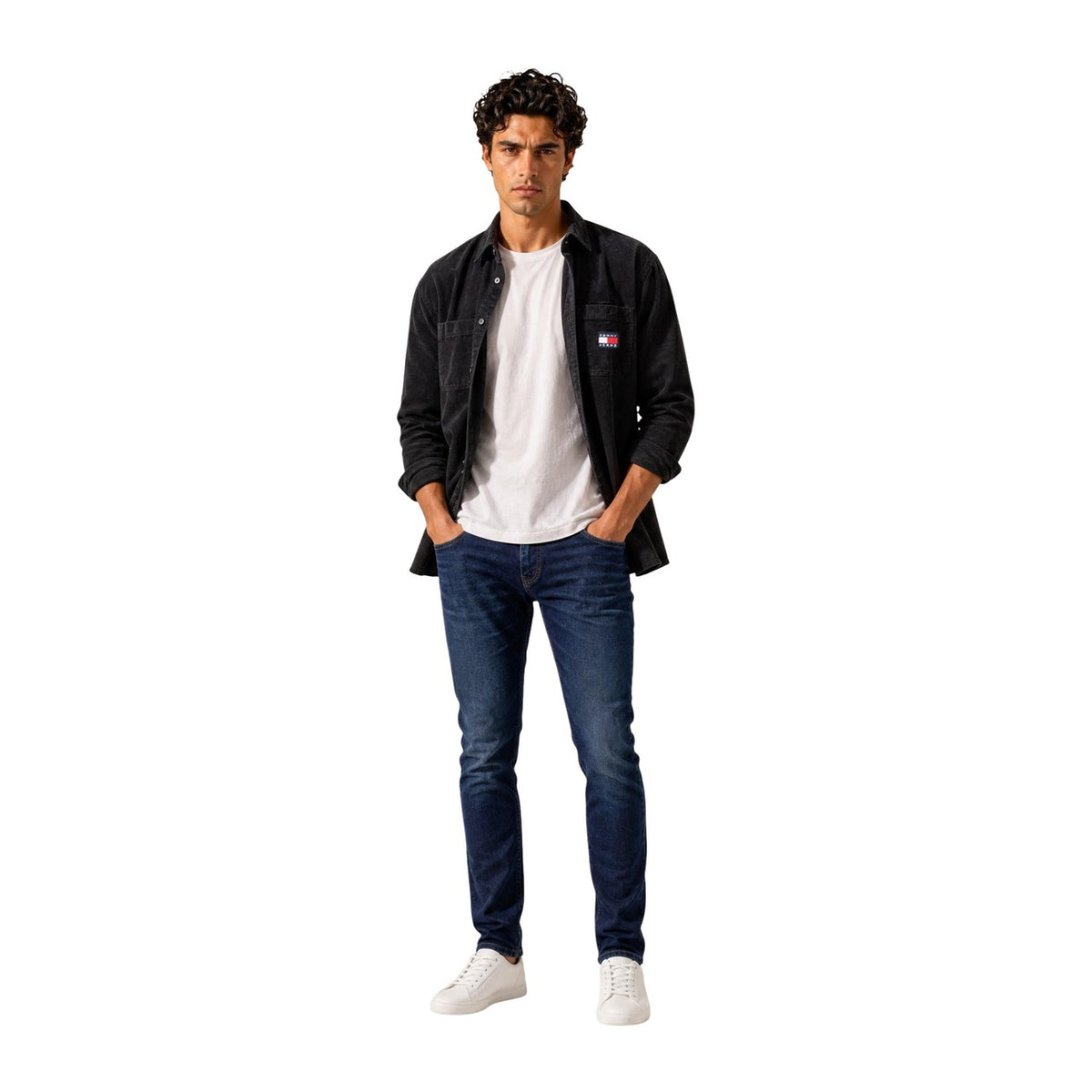 Tommy Jeans — Chemise noire col classique homme — vue 3