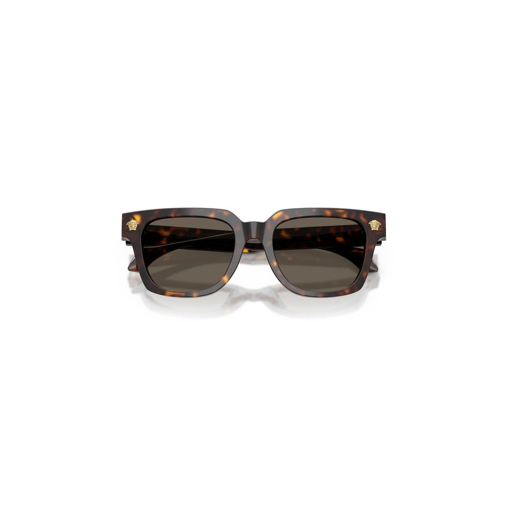 Versace — Lunettes de soleil carrées en acétate marron homme — vue 5