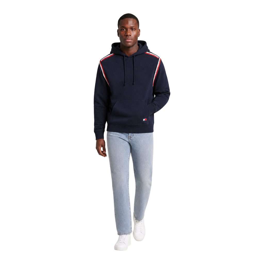 Tommy Jeans — Men's long-sleeved blue hoodie — view 5