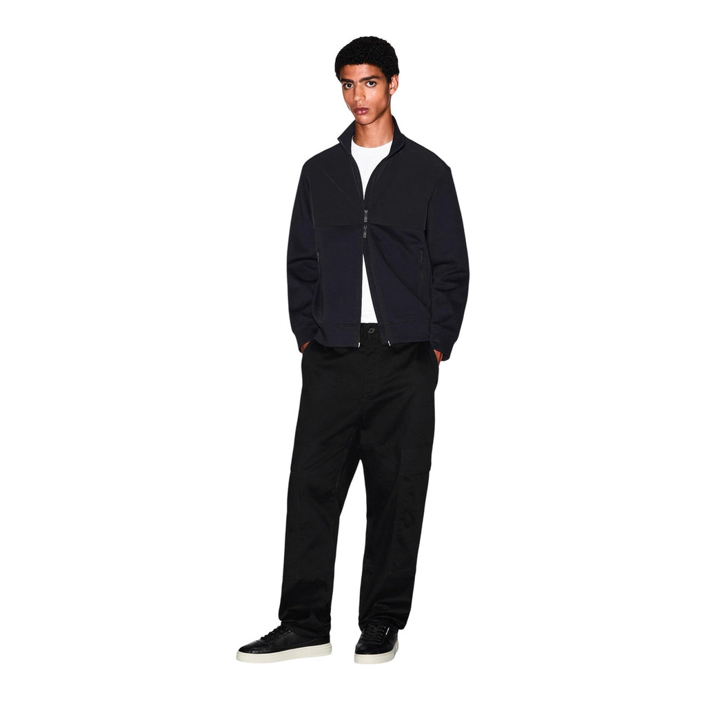 Armani Exchange — Zwarte stretch katoenen sweater voor heren — afbeelding 5