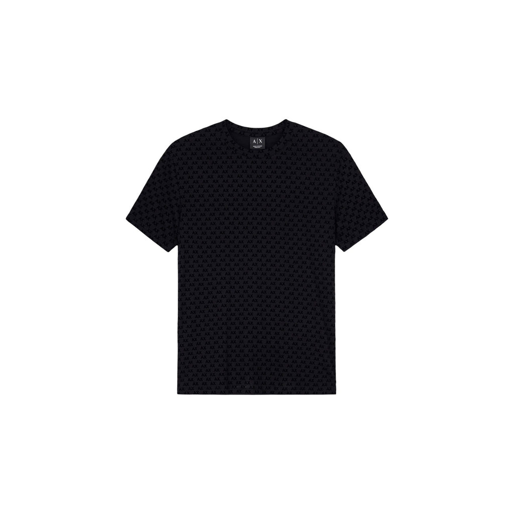 Armani Exchange — T-shirt imprimé noir en coton homme — vue 2