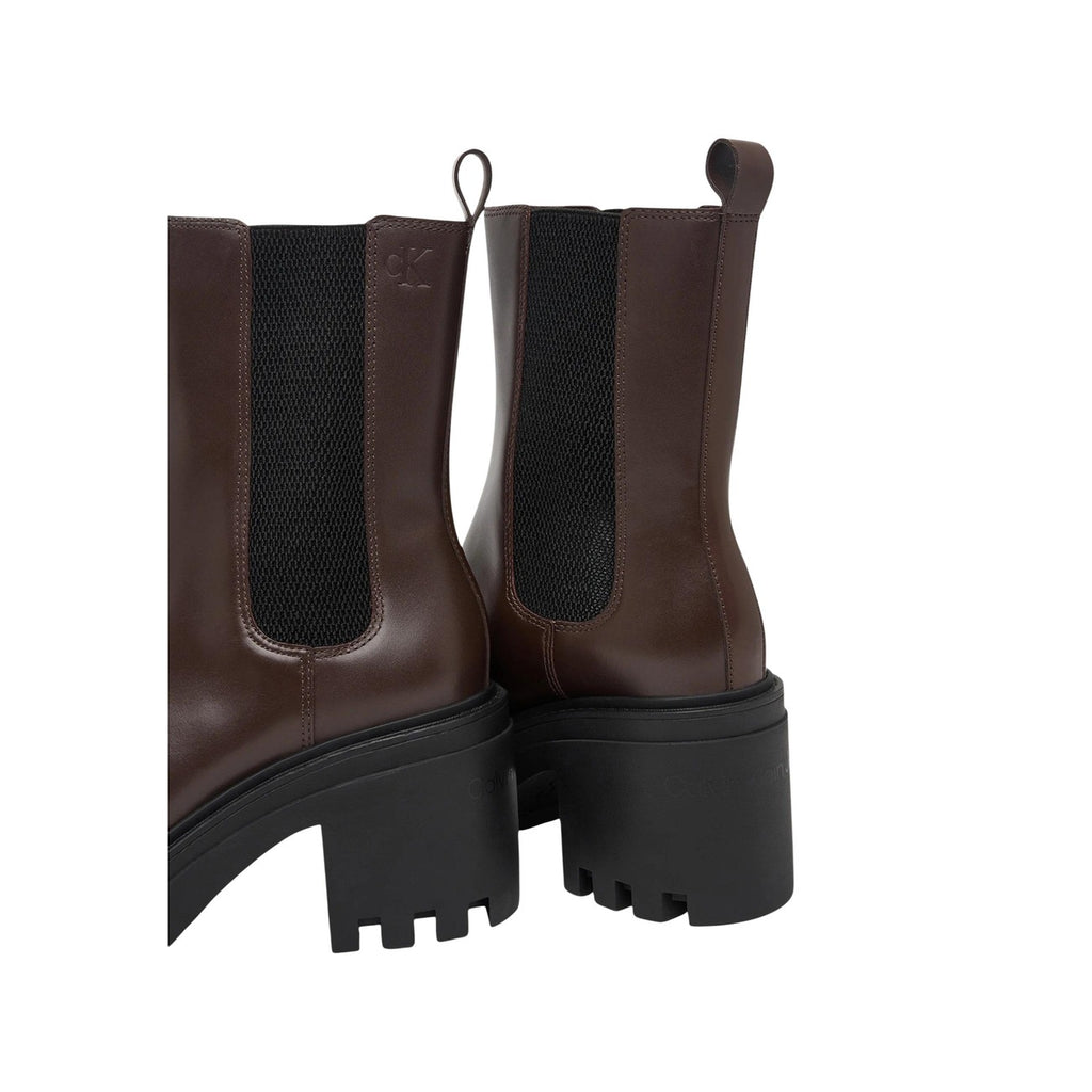 Calvin Klein — Women’s brown chunky heel Chelsea boots — view 5