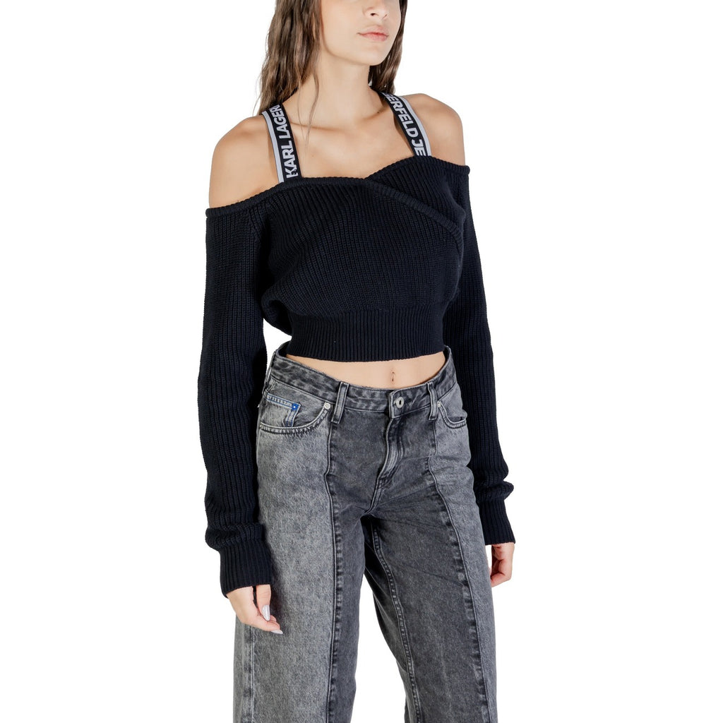 Karl Lagerfeld Jeans — Women’s black cotton and wool sweater — view 3