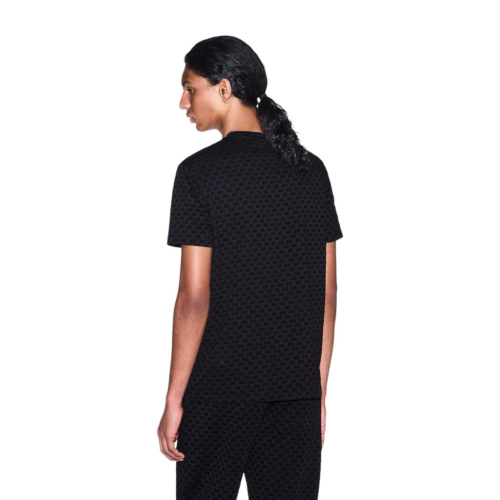 Armani Exchange — T-shirt imprimé noir en coton homme — vue 5