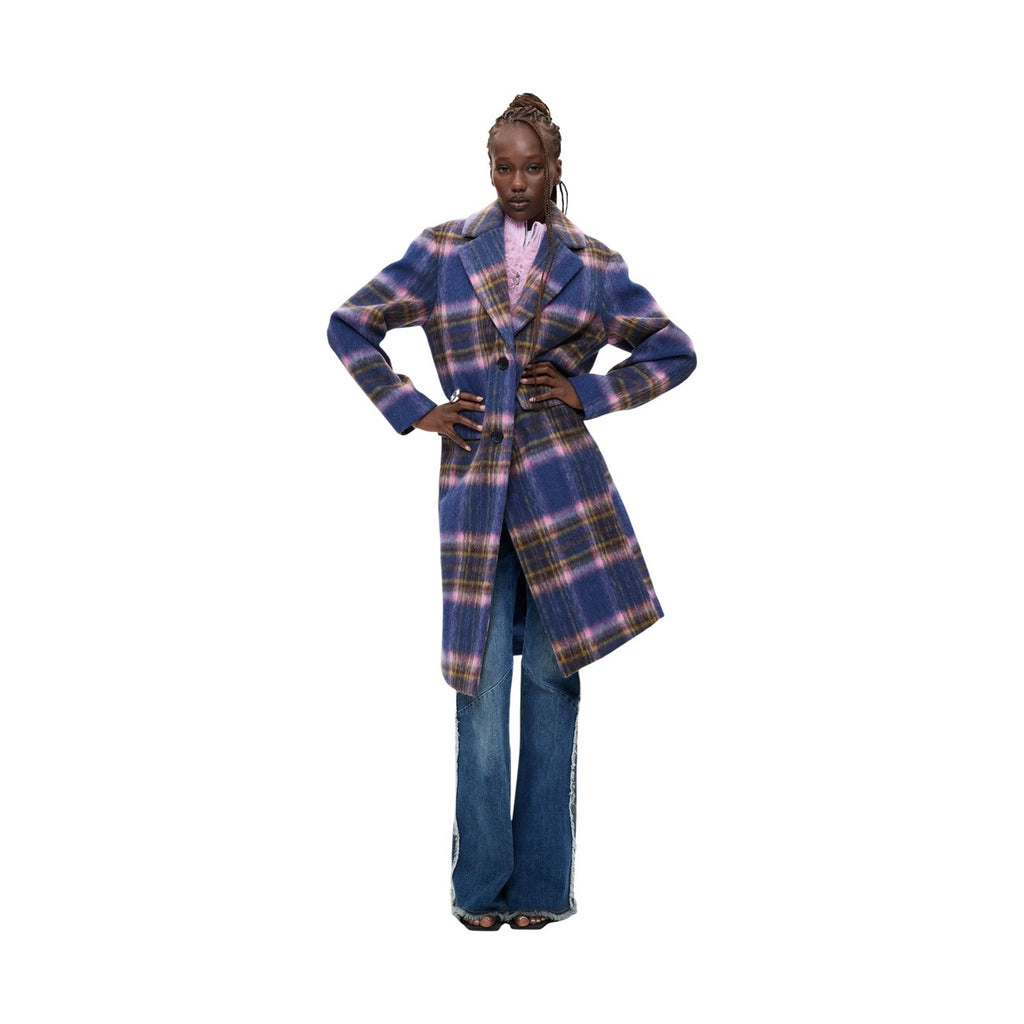 Desigual — Manteau Checkered bleu femme — vue 2