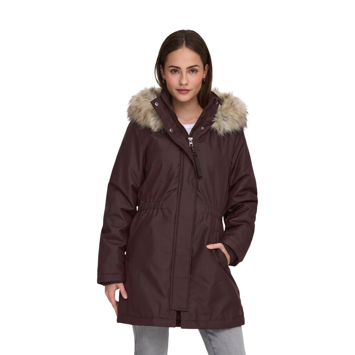 Only — Parka ONLMATHILDA Winter Fur marron femme