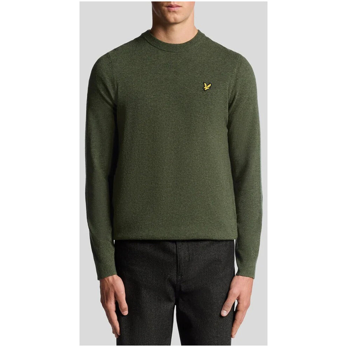 Lyle & Scott — Pull beige chiné en laine mélangée homme — vue 5