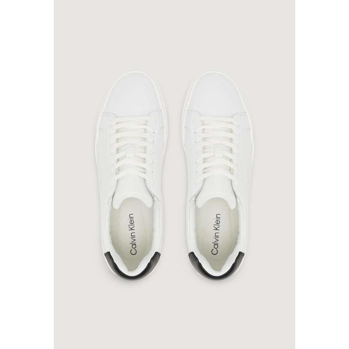 Calvin Klein Jeans — Men’s white leather lace-up sneakers — view 5