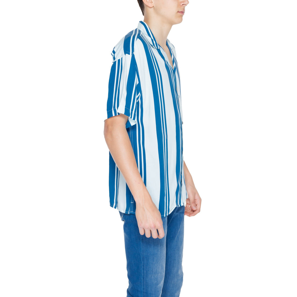 Jack & Jones — Chemise JCOJEFF Resort rayée bleu azur homme — vue 4